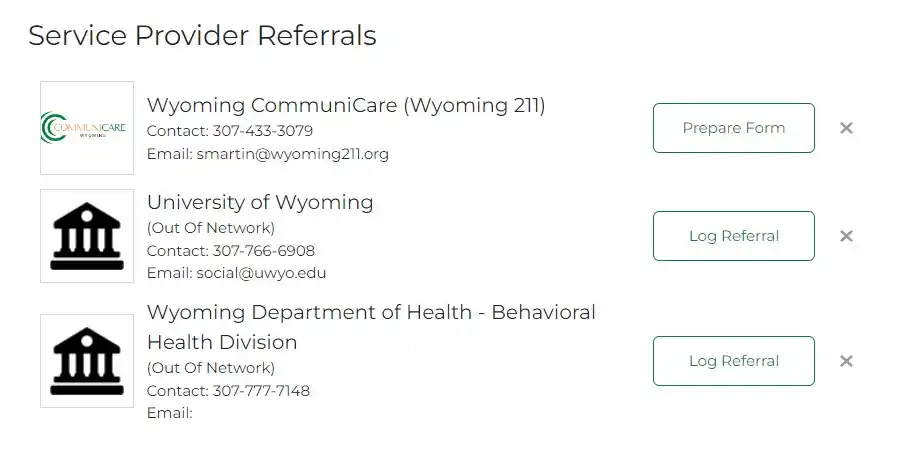 List of services in the client packet