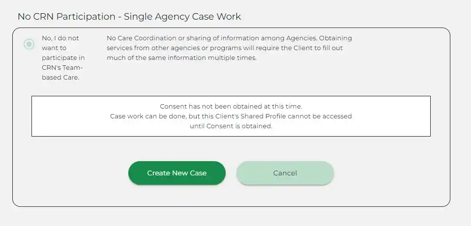 client wants no consent