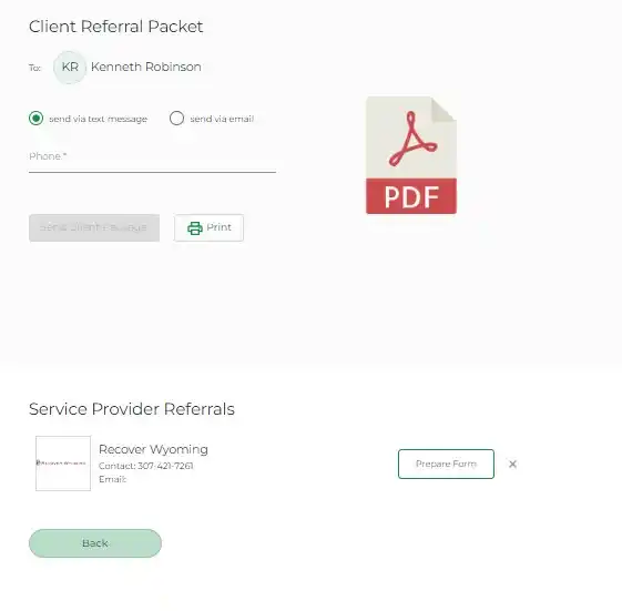 Referral packet compiled